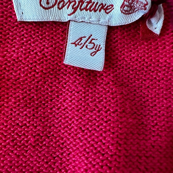 Confiture little deep coral/red sweater size 4 - Picture 2 of 2